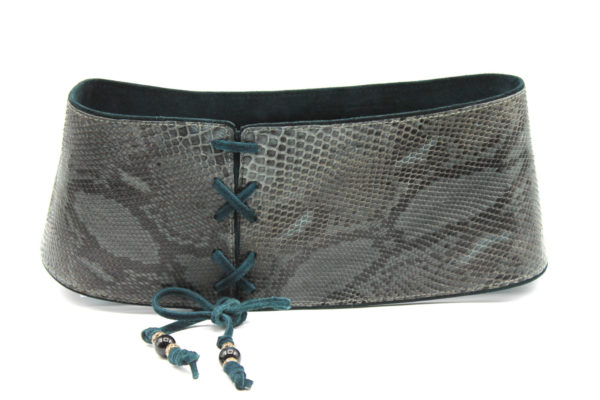 Grey Python Corset Belt