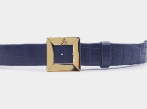 Cobalt Blue Crocodile Belt