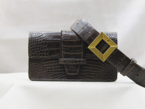 UTILITEE CHOCOLATE CROC BRASS ELITE BUCKLE