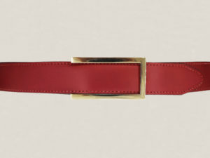 Red leather with brass buckle